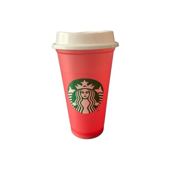 Pre Owned Starbucks 2013 PINK Reusable Tumbler Siren Logo 16oz Coffee Cup Mug - Picture 9 of 12
